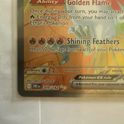 Pokemon TCG Ethan's Ho-Oh EX 209/182 Ultra Rare Full Art Destined Rivals - Image 5