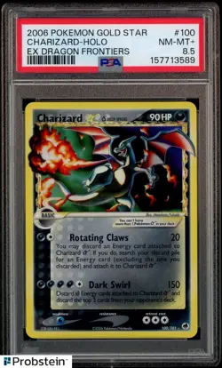 2006 Pokemon ex Dragon Frontiers #100 Charizard Gold Star Holo PSA 8.5 NM-MT+ - Image 1