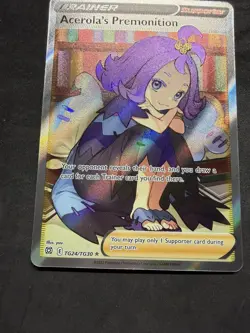 Pokemon Acerola's Premonition Ultra Rare Full Art Holo TG24/TG30 Brilliant Stars - Image 2