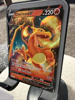 2022 Pokemon Charizard V 017/172 Ultra Rare Sword Shield Brilliant Stars NM - Image 2