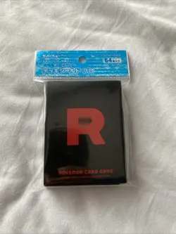 Pokemon Card Japan Team Rocket Card Sleeves Logo Black Red NEW 64ct - Image 1