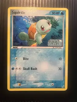 Pokemon TCG Crystal Guardians Squirtle Card 63/100 Stamped Reverse Holo - Image 1