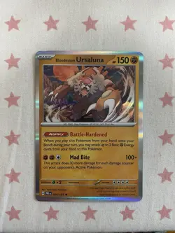 Bloodmoon Ursaluna 054/131 Prismatic Evolutions Holo Rare Pokemon TCG Card - Image 1
