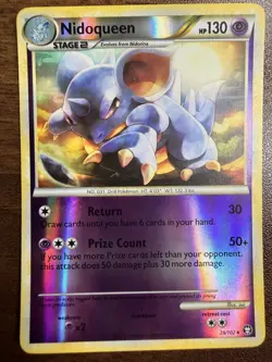POKEMON CARD 2010 TRIUMPHANT NIDOQUEEN 28/102 RH REVERSE HOLO - Image 1