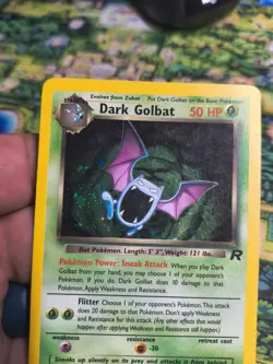 Dark Golbat 7/82 Holo Rare Team Rocket Pokemon Unlimited Holo MP - Image 2