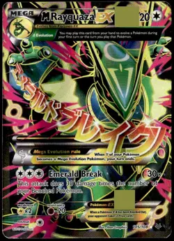 Pokemon M Rayquaza EX 105/108 Full Art Holo Mega 2015 HP 220 Stage Mega MP E1 - Image 1