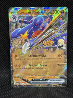 Pokemon TCG CYNTHIA’S GARCHOMP EX 215/182 Destined Rivals Double Rare - Image 1