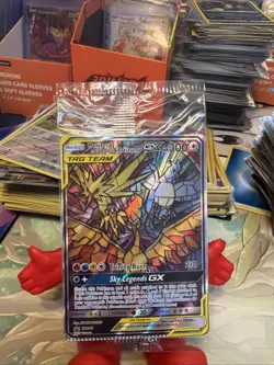 Pokemon Moltres Zapdos Articuno GX SM210, Hidden Fate Sealed * *ERROR CRIMP** #3 - Image 1