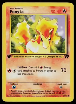 PONYTA 64/82 COMMON TEAM ROCKET POKEMON 1ST EDITION LP - Image 1