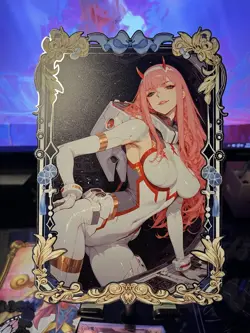 A5 Large Metal Card Serialized Waifu Anime Card zero Two - Image 1