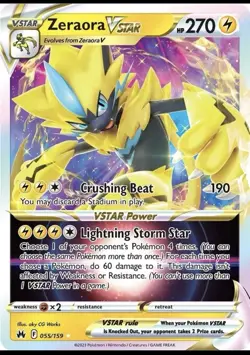 Zeraora VSTAR CRZ 055/159 Pokemon Crown Zenith Ultra Rare Holofoil EN NM - Image 1