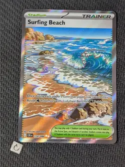 Surfing Beach 114/086 - Chaos Rising Holo Ultra Rare Pokemon TCG NM - Image 1
