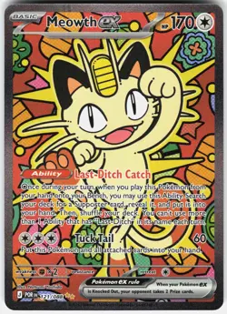 Pokemon Meowth ex 121/088 Holo Perfect Order Pokemon NM A - Image 1