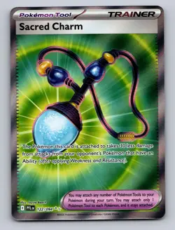 SACRED CHARM 122/094 ULTRA RARE PHANTASMAL FLAMES POKEMON NM - Image 1
