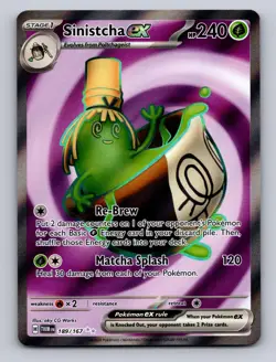 SINISTCHA EX 189/167 ULTRA RARE TWILIGHT MASQUERADE POKEMON NM - Image 1