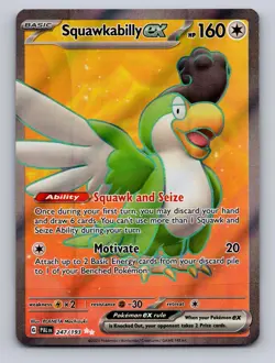 SQUAWKABILLY EX 247/193 ULTRA RARE PALDEA EVOLVED POKEMON NM - Image 1