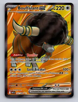 BOUFFALANT EX - 162/086 162/086 HOLO ULTRA RARE SV: WHITE FLARE POKEMON NM - Image 1