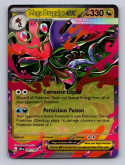 MEGA DRAGALGE EX 065/086 DOUBLE RARE ME04: CHAOS RISING POKEMON NM - Image 1