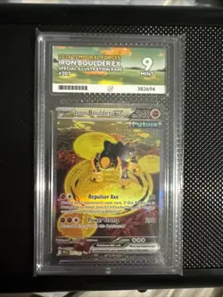 Pokemon TCG Iron Boulder EX 207/162 Temporal Forces Card Ace 10 Label - Image 1