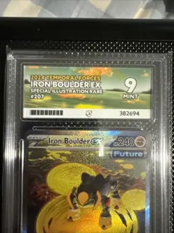 Pokemon TCG Iron Boulder EX 207/162 Temporal Forces Card Ace 10 Label - Image 2