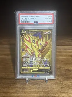 PSA 10 Zamazenta V GOLD SECRET RARE 212/202 Sword Shield Full Art Pokemon TCG - Image 1