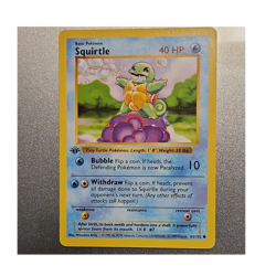 Pokemon TCG Base Set Shadowless 1st Edition Squirtle 063/102 Common 1999 - Image 1