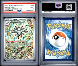 2024 Pokemon TCG SV Surging Sparks ETB Promo Magneton #159 PSA 9 - Image 3