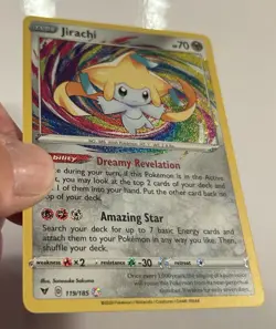 Jirachi 119/185 Swsh04: Vivid Voltage Holo Amazing Rare English 2020 VLP - Image 3