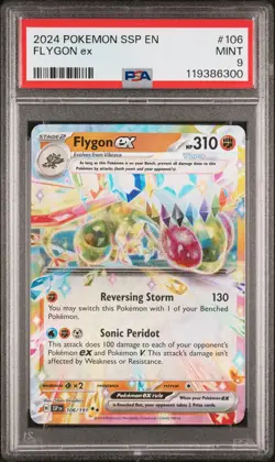 2024 POKEMON SSP EN-SURGING SPARKS #106 FLYGON EX PSA 9 - Image 1