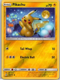 Pokemon TCG Pikachu 56/236 Unified Minds Rev Holo LP - Image 1