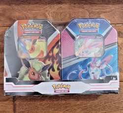 Eevee Evolutions Flareon V & Sylveon V Tin 2-Pack Bundle Set - Image 1