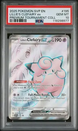2025 POKEMON SVP EN BLACK STAR PROMO #195 LILLIE'S CLEFAIRY EX PSA 10 - Image 1