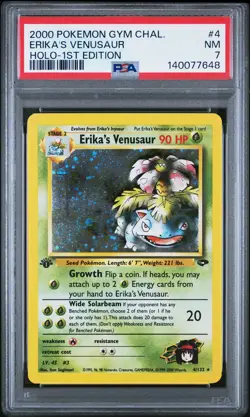 2000 POKEMON GYM CHALLENGE HOLO-1ST EDITION #4 ERIKA'S VENUSAUR PSA 7 - Image 1