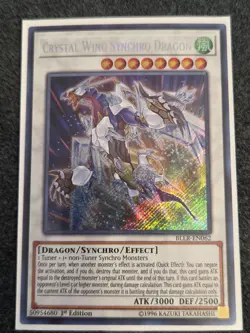 Yugioh Crystal Wing Synchro Dragon BLLR-EN062 Secret Rare 1st Ed NM - Image 1