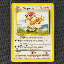 Pidgeotto - 22/102 - Rare - Base Set - Pokemon Card - HP - Image 1