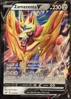 Zamazenta V 139/202 - Ultra Rare SWSH Base Set Pokemon TCG 2019 - NM Card - Image 1