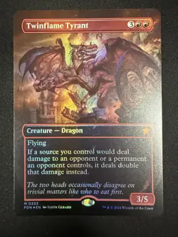 MTG - Twinflame Tyrant (Borderless) - Foundations - Foil - Image 1
