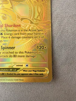 Mint condition Pokemon Mega Greninja EX Secret Rare Full Art Foil 122/086 CR1 - Image 5