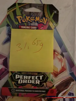 VERY HEAVY! 31.65g Pokemon TCG Perfect Order Sleeved Booster Pack Factory Sealed - Image 2