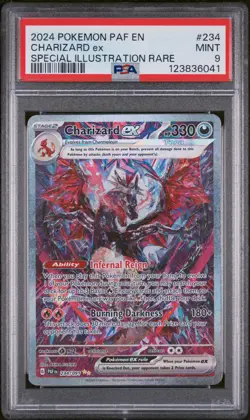 Pokemon TCG Scarlet & Violet Paldean Fates Charizard EX #234 SIR PSA Mint 9 - Image 1