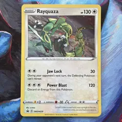 Pokemon Rayquaza Black Star COSMOS HOLO PROMO SWSH029 Near Mint or Better Card - Image 1