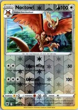 Pokemon Noctowl 121/189 Astral Radiance Reverse Holo Uncommon NM English TCG - Image 1