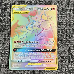 Pokemon TCG Charizard & Braixen GX TAG TEAM Rainbow Rare Holo 251/236 ENG - Image 1