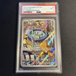 Pokemon Stellar Crown Squirtle Illustration 2024 Rare #148/142 PSA Mint 9 - Image 1