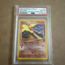 2000 Pokemon Black Star Promo Moltres #21 PSA 10 GEM MINT Kimura Corrected - Image 1