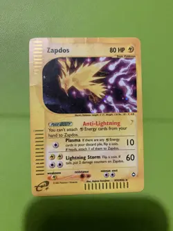 Pokemon TCG Zapdos Rare Holo H32/H32 Aquapolis E-Card MP Condition WOTC 2002 - Image 3