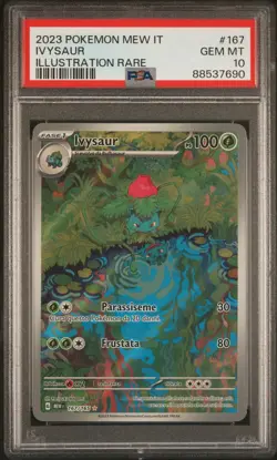 Pokemon PSA 10 Ivysaur #167 MEW IT Illuistration Rare 2023 Italiano - Image 2