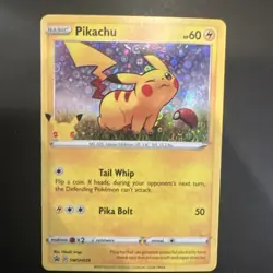 Pokemon Pikachu SWSH039 Sword & Shield Promo Holo 60 HP Basic Card - Image 1