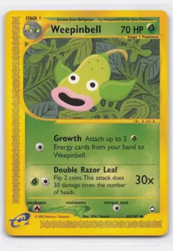 WEEPINBELL 65 UNCOMMON AQUAPOLIS POKEMON - Image 1