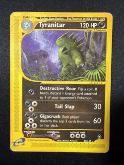 Tyranitar 040/147 Aquapolis Regular Non-Holo Rare Pokemon TCG Nintendo MP - Image 1